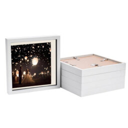"Nicola Spring 10 X 10"" Photo Frames - White/ivory Mount - 3D Picture Frame Box Portrait Display Case (8 X 8"" Mount) Set Of 5" - thumbnail 1