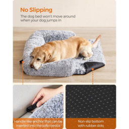 Songmics Extra Large Dog Sofa Bed, Calming Pet Couch Cover, Spacious Comfort For Big Dogs, Grey Ombré - thumbnail 5