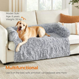 Songmics Extra Large Dog Sofa Bed, Calming Pet Couch Cover, Spacious Comfort For Big Dogs, Grey Ombré - thumbnail 1