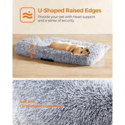 Songmics Extra Large Dog Sofa Bed, Calming Pet Couch Cover, Spacious Comfort For Big Dogs, Grey Ombré - thumbnail 4