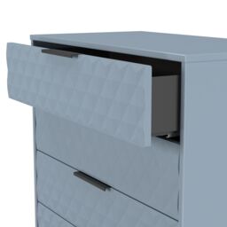 Anzio Matt Denim Blue 5 Drawer Chest (H)1067mm (W)765mm (D)395mm - thumbnail 6