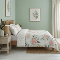 Rapport Home Ava Blush Floral Microfibre Reversible Duvet Cover Set King - thumbnail 2