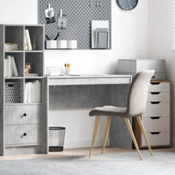 Berkfield Modern Writing Desk Concrete Grey Particle Board With Concrete Grey Finish - thumbnail 2