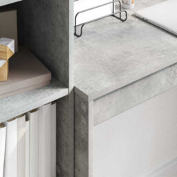 Berkfield Modern Writing Desk Concrete Grey Particle Board With Concrete Grey Finish - thumbnail 4