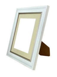 Frames By Post Scandi White Speckled Frame With Light Grey Mount For Image Size 9 X 7 Inch - thumbnail 4