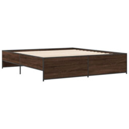 Berkfield Bed Frame Without Mattress Brown Oak 180X200 Cm Super King - thumbnail 3