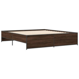 Berkfield Bed Frame Without Mattress Brown Oak 180X200 Cm Super King - thumbnail 6