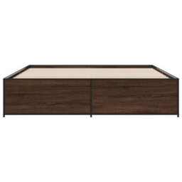 Berkfield Bed Frame Without Mattress Brown Oak 180X200 Cm Super King - thumbnail 4