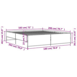 Berkfield Bed Frame Without Mattress Brown Oak 180X200 Cm Super King - thumbnail 9