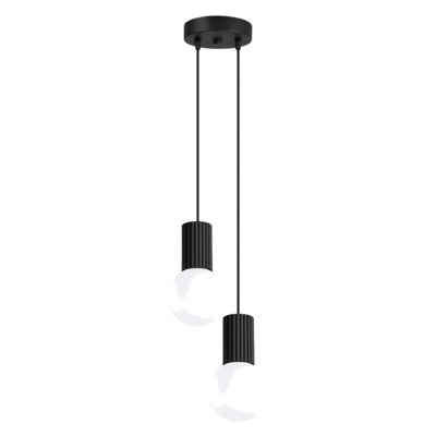 Sollux Lighting Halo Aluminum/glass Black 2 Lights Modern Pendant Lamps - image 1