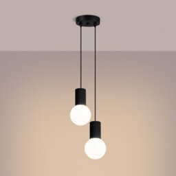 Sollux Lighting Halo Aluminum/glass Black 2 Lights Modern Pendant Lamps - thumbnail 3