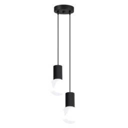 Sollux Lighting Halo Aluminum/glass Black 2 Lights Modern Pendant Lamps - thumbnail 1