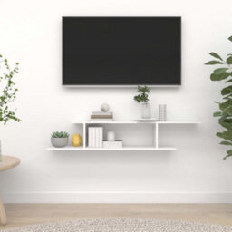 Vidaxl Wall-Mounted Tv Shelf White 125X18X23 Cm Engineered Wood - thumbnail 2