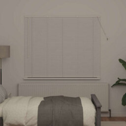 Berkfield Window Blind With Curtains Manual White Aluminium - thumbnail 3