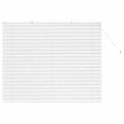 Berkfield Window Blind With Curtains Manual White Aluminium - thumbnail 2