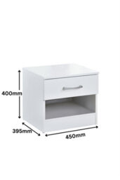Highbury White 3 Piece Bedroom Set (Wardrobe, Chest & Bedside) - thumbnail 2