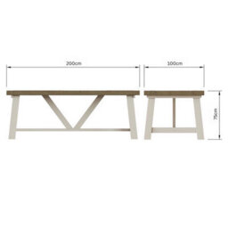 Fwstyle 2M Solid Reclaimed Pine Dining Table - thumbnail 4