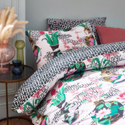 Furn. Ishiko Floral Reversible Duvet Cover Set, King, White - thumbnail 3