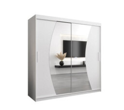 Arte Wave Contemporary 2 Mirrored Sliding Door Wardrobe 9 Shelves 2 Rails White Matt (H)2000mm (W)2000mm (D)620mm - thumbnail 1