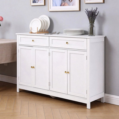 White Sideboard Buffet Cupboard Dining Living Room 2Drawer Storage Cabinet Unit - image 1
