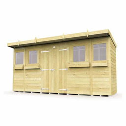 Buttercup Farm 14 X 4 Feet Pent Summer Shed - Wood - L118 X W417 X H201 Cm - thumbnail 2