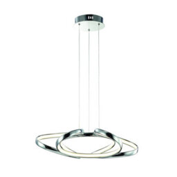 Milagro Craft Chrome Led Pendant Light 45Cm Diameter Elegant Chrome Curves House The Efficient 46W(190W) Led Light Source - thumbnail 2