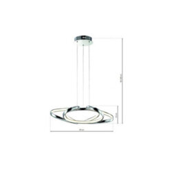 Milagro Craft Chrome Led Pendant Light 45Cm Diameter Elegant Chrome Curves House The Efficient 46W(190W) Led Light Source - thumbnail 3