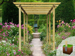 Edecks Royal Walkway Wooden Garden Pergola (W 2400mm X D 4800mm) With Bolt Down Anchors (2.7M)