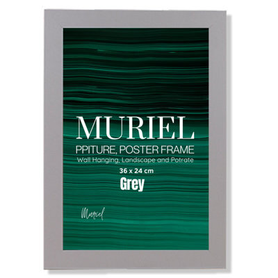 Grey Picture Frame Photo Frame Perspex Sheet For Wall Or Table, Landscape Portrait Orientation36 X 24 Cm - image 1