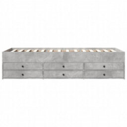 Berkfield Daybed With Drawers Without Mattress Concrete Grey 90X190 Cm Single - thumbnail 4