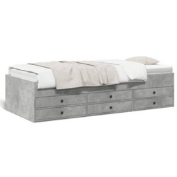 Berkfield Daybed With Drawers Without Mattress Concrete Grey 90X190 Cm Single - thumbnail 2