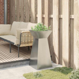 Berkfield Modern Garden Pillar Planter With Bowl 35X35X73 Cm Galvanised Steel - thumbnail 4