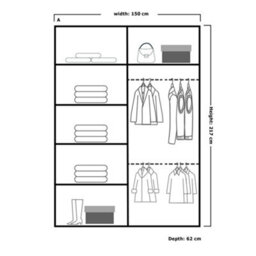 Sliding Wardrobes 4 u LTD Double Mirror Sliding Door Wardrobe Sleek Design Comes In Width 90/100/120/150/180/203/250Cm(Wenge W150Cm X H217Cm) - thumbnail 2