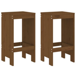Berkfield 3 Piece Garden Bar Set Honey Brown Solid Wood Pine - thumbnail 3