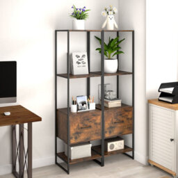 Gainoom 5-Tier Bookshelf With Drawer Tall Narrow Bookcase With Shelves - thumbnail 8