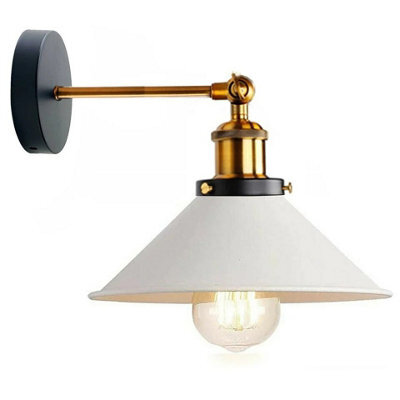 Vintage Wall Sconce White Antique 240 Degree Adjustable Industrial Wall Light For Restaurants Galleries - image 1