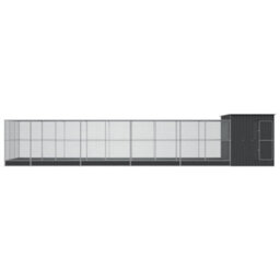 Walplus Silver & Anthracite Steel Aviary With Extension 1118X303X216 Cm - Bird Cage, Parrot Cage, Animal Enclosure - thumbnail 3