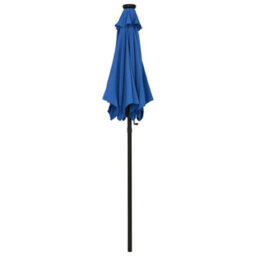 Berkfield Parasol With Led Lights Azure Blue 200X211 Cm Aluminium - thumbnail 3