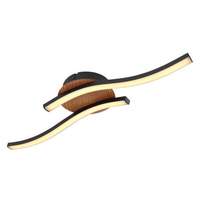 Luminosa Lighting Luminosa Evita Integrated Led Semi Flush Ceiling Light Black 2X Led 3000K - image 1