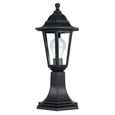 Valuelights Mayfair Black Ip44 Outdoor Garden Wired Lamp Post Lantern Light - image 1