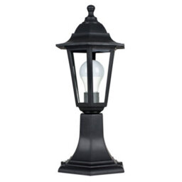 Valuelights Mayfair Black Ip44 Outdoor Garden Wired Lamp Post Lantern Light - thumbnail 1