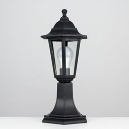 Valuelights Mayfair Black Ip44 Outdoor Garden Wired Lamp Post Lantern Light - thumbnail 3