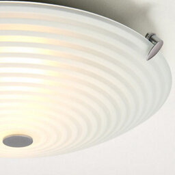 Luminosa Lighting Luminosa Roundel 2 Light Flush Ceiling Light Frosted White, Clear Patterned Glass With Chrome, E14 - thumbnail 3