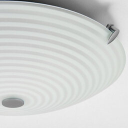 Luminosa Lighting Luminosa Roundel 2 Light Flush Ceiling Light Frosted White, Clear Patterned Glass With Chrome, E14 - thumbnail 4