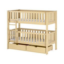 Arte Ksawery Pine Wooden Bunk Bed 80 X 180Cm - Foam Bonnell Mattresses Included - thumbnail 1