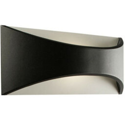 Ip65 Outdoor Modern Curved Wall Light Black Texture Aluminium 12W Warm White Led - thumbnail 1
