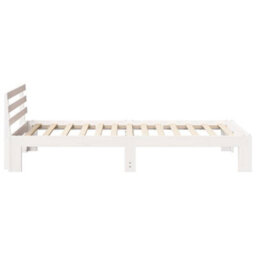Berkfield Wooden Bed Frame White Wood Single Durable Wooden Bed Frame - thumbnail 7