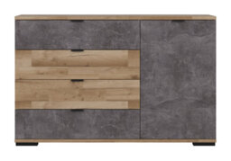 Impact Furniture Sideboard With Drawers Storage Dresser Cabinet Unit Light Oak Concrete Grey Modern Arica - thumbnail 9