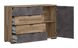 Impact Furniture Sideboard With Drawers Storage Dresser Cabinet Unit Light Oak Concrete Grey Modern Arica - thumbnail 8