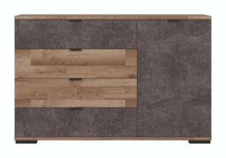 Impact Furniture Sideboard With Drawers Storage Dresser Cabinet Unit Light Oak Concrete Grey Modern Arica - thumbnail 2